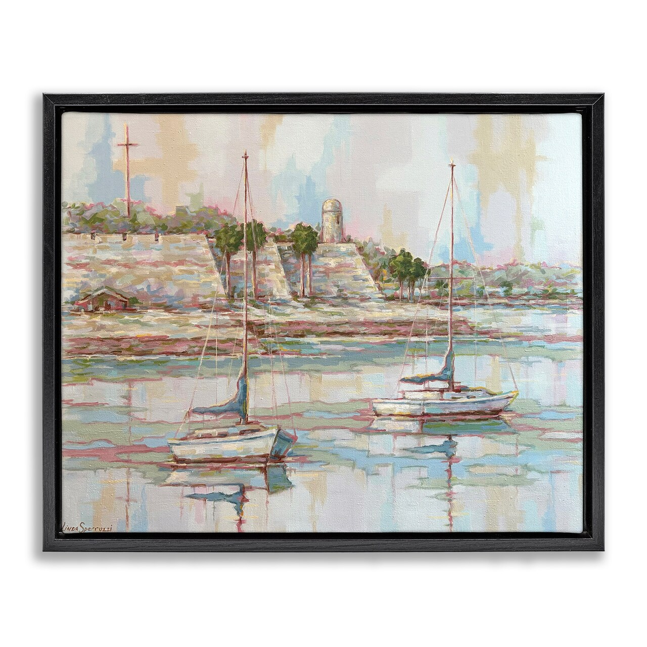 Stupell Industries Morning on the Matanzas Sailboats Floating Frame By Linda Sperruzzi